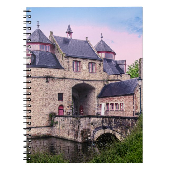 Caderno Espiral Porta histórica da cidade em Bruges (Frente)