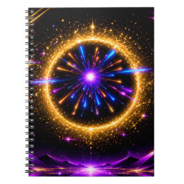 Caderno Espiral Portal Cósmico Radiante | Tela Esticada da Galáxia