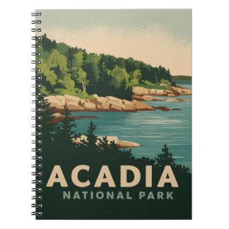 Caderno Espiral Porto Bar do Parque Nacional Retro Acadia