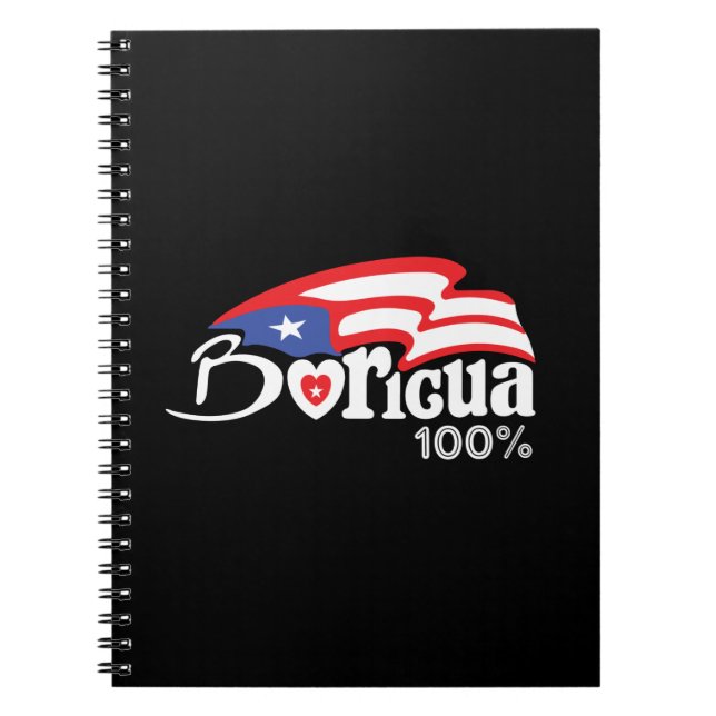 Caderno Espiral Porto Rico Boricua T Shirt (Frente)