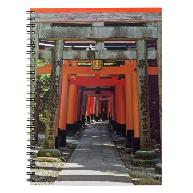 Caderno Espiral Portões de Torii - Quioto, Japão, Ásia (Frente)