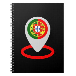 Caderno Espiral Portugal Flag Map Pin Travel Souvenir Sticker
