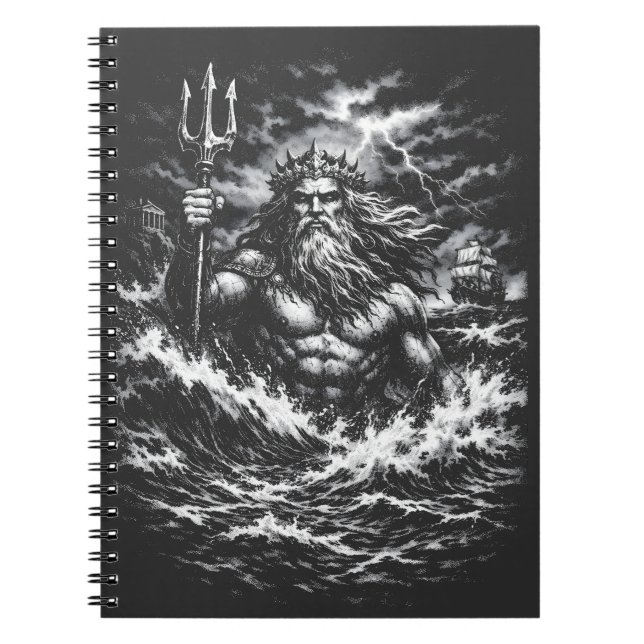 Caderno Espiral Poseidon — Senhor do Abismo por BurnsInHell (Frente)