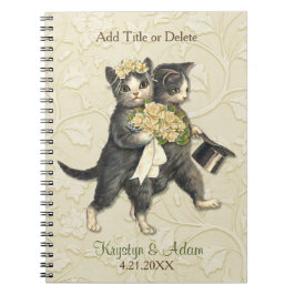Caderno Espiral Posh Cats Wedding Ivory
