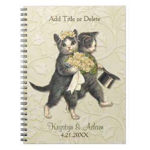 Caderno Espiral Posh Cats Wedding Ivory