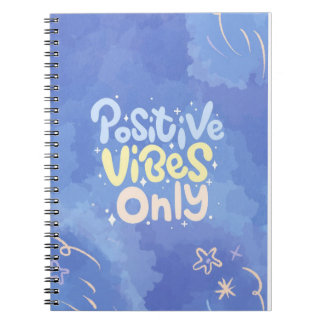 Caderno Espiral Positive Vibes Only Spiral Notebook 
