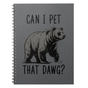 Caderno Espiral Posso Acariciar Esse Cachorro? Urso Meme Cachorro 