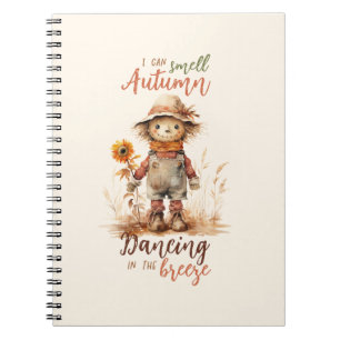Caderno Espiral Posso Cheirar outono - Espantalho Russo e Girassol