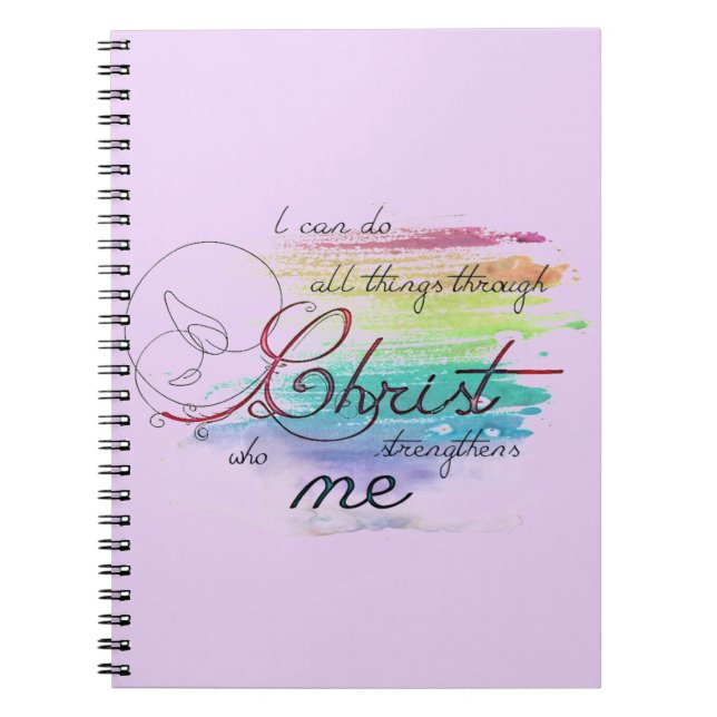Caderno Espiral Posso fazer todas as coisas (Frente)