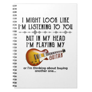 Caderno Espiral Posso parecer que estou ouvindo você tocar violão