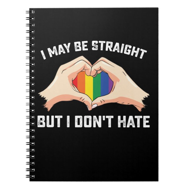 Caderno Espiral Posso ser Hetero, mas não odeio lésbica Gay (Frente)
