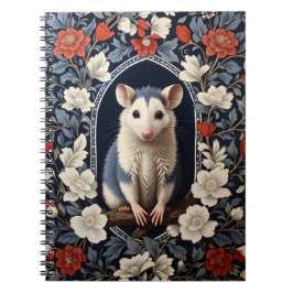 Caderno Espiral Possum Encantador Inspirado em William Morris Flor