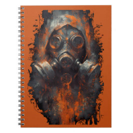 Caderno Espiral Post Apocalyptic Gas Mask Toxic Grunge 