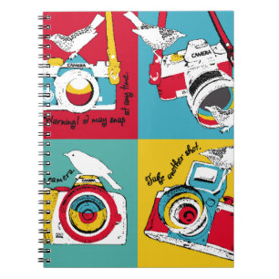 Caderno Espiral Poster brilhante no estilo da pop com a imagem o