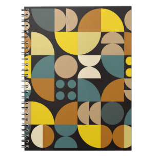 Caderno Espiral Poster de abstrato geométrico com trabalho de arte
