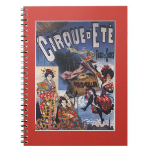 Caderno Espiral Poster de Balões de Ar Quente e Mulheres Japonesas