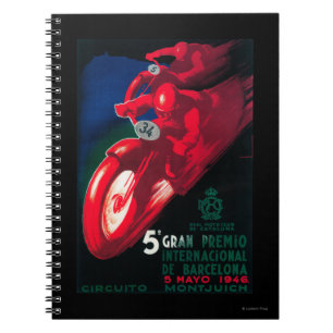 Caderno Espiral poster de motocicleta Internat de 5 Gran Premio