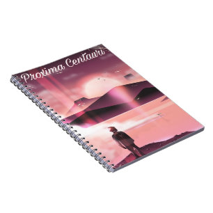 Caderno Espiral Pôster de viagem de ficção científica da Proxima C