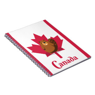 Caderno Espiral Poster de viagens canadense dos desenhos animados