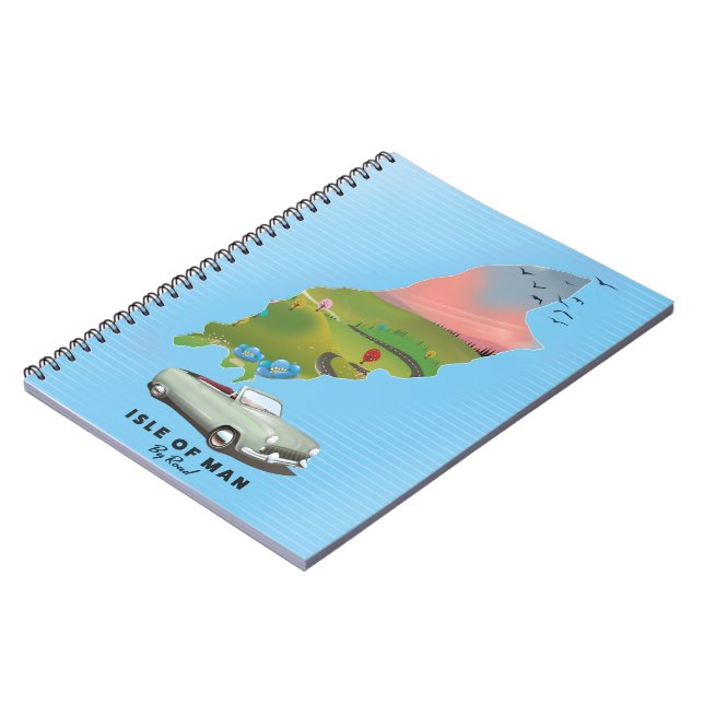 Caderno Espiral Poster de viagens da ilha de Man (Left Side)