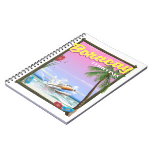 Caderno Espiral Poster de viagens da praia de Boracay Filipinas