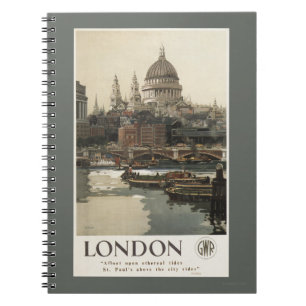 Caderno Espiral Poster de viagens de Great Western St Paul Railway