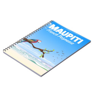 Caderno Espiral Poster de viagens de Maupiti Polinésia francesa
