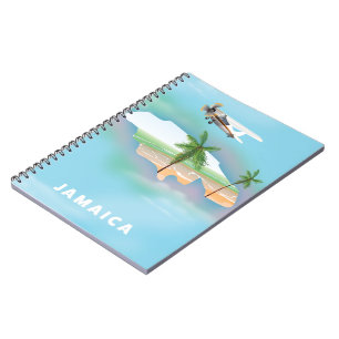 Caderno Espiral Poster de Viagens vintage da Jamaica
