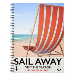 Caderno Espiral Poster de viagens vintage de saída