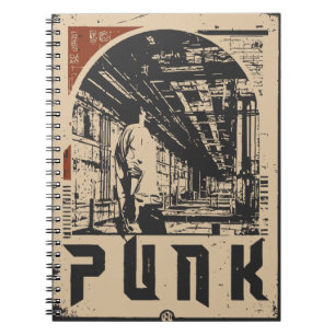 Caderno Espiral Poster do Rebel Urbano PUNK   Propaganda Retroativ