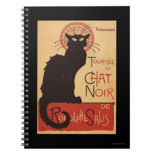Caderno Espiral Poster Noir do Promo do gato preto do trupe da