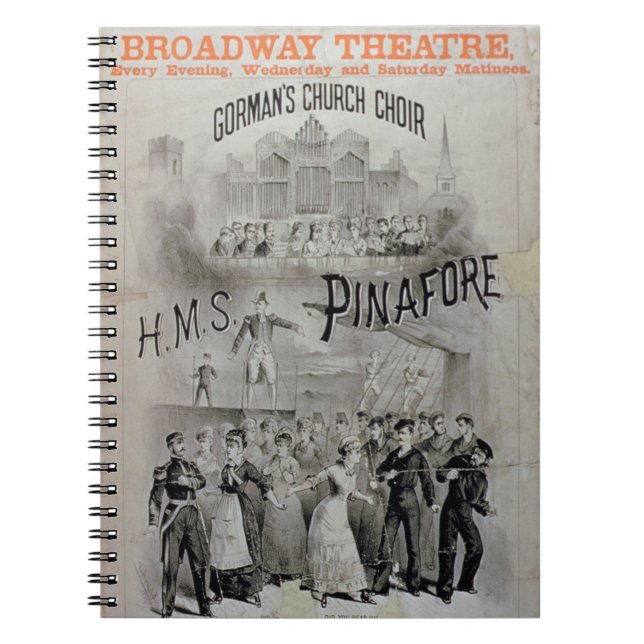 Caderno Espiral Poster para do "o Pinafore HMS", executado pelo C (Frente)