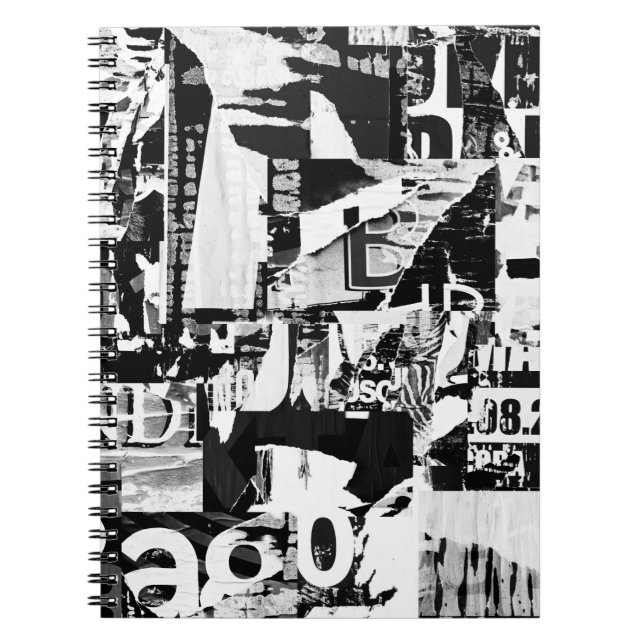 Caderno Espiral Posters de propaganda de rua torn (Frente)