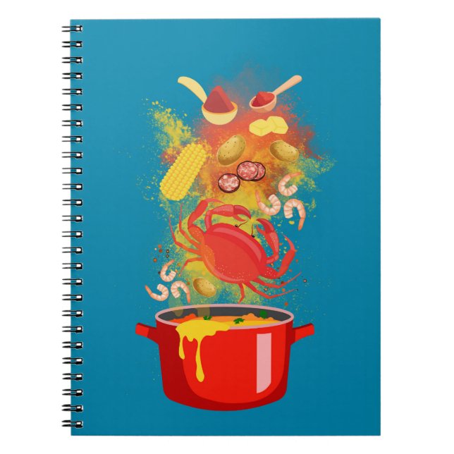 Caderno Espiral Pote Crab Boil (Frente)