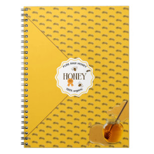 Caderno Espiral Pote de Mel Abelha Mel Colmeia Apicultura