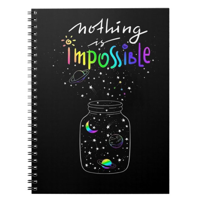 Caderno Espiral Pote de Sonhos: Cósmico Arco-íris (Frente)