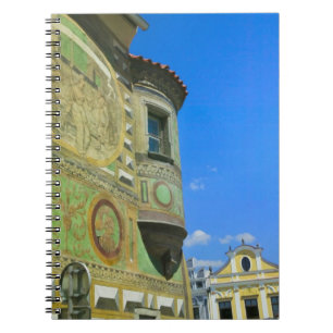 Caderno Espiral Praça da cidade velha rodeada pelo século XVI