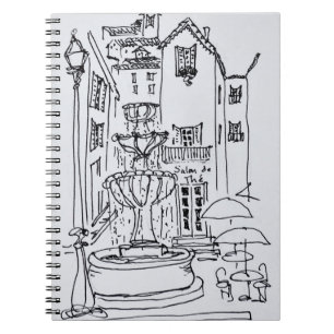Caderno Espiral Praça da Fonte Grasse, França
