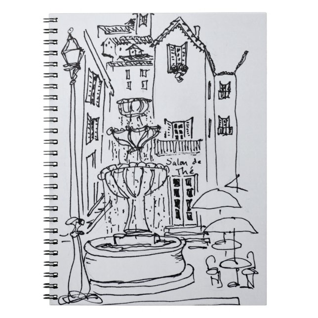 Caderno Espiral Praça da Fonte | Grasse, França (Frente)