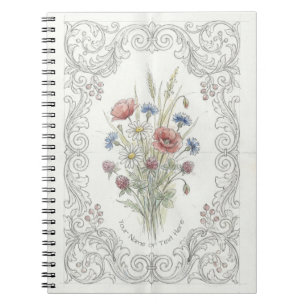 Caderno Espiral Prado de Flores Silvestres Ensolarado: Botânica do
