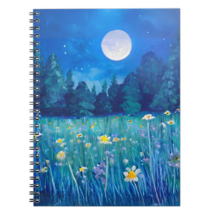 Caderno Espiral Prado e Floresta em Lua Cheia