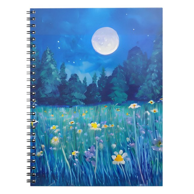 Caderno Espiral Prado e Floresta em Lua Cheia (Frente)