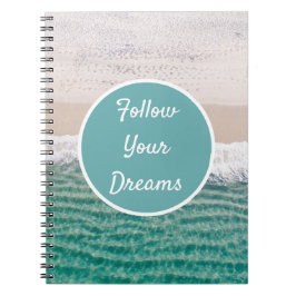 Caderno Espiral Praia Arenosa Inspirando Siga Seus Sonhos