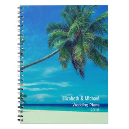 Caderno Espiral Praia Branca de Sandy com Planos de Casamento de P