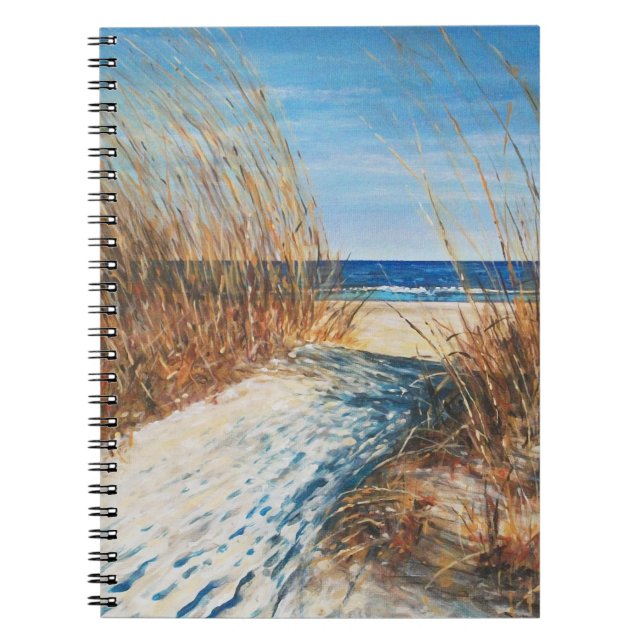 Caderno Espiral Praia Costeira Dunas de Areia Pintura (Frente)