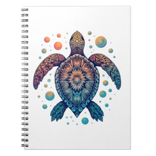 Caderno Espiral Praia de Férias Hawaii Sea Turtle Tie-Dye Hawaii