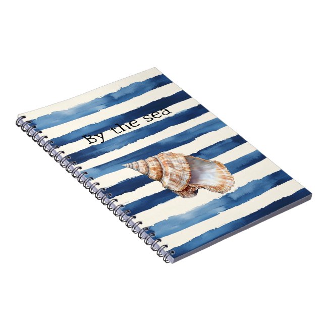 Caderno Espiral Praia de Listras Azuis da Concha (Lado Direito)