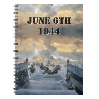 Caderno Espiral Praia de Omaha no Dia D da II Guerra Mundial