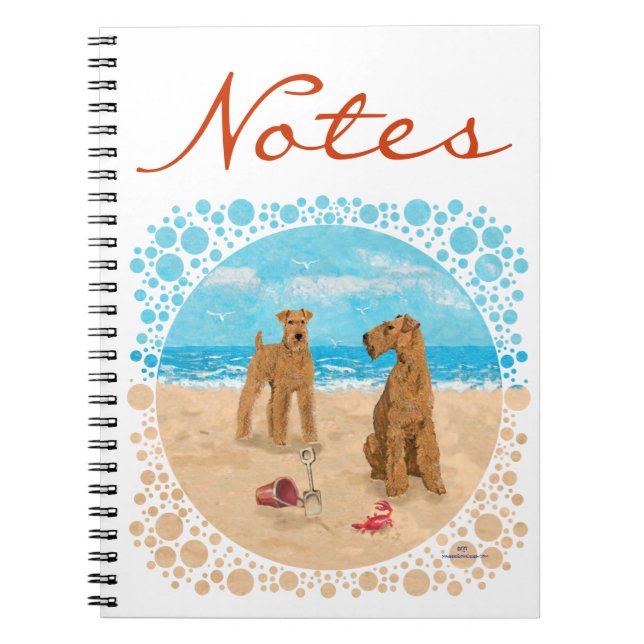 Caderno Espiral Praia dos Terriers Irlandeses (Frente)