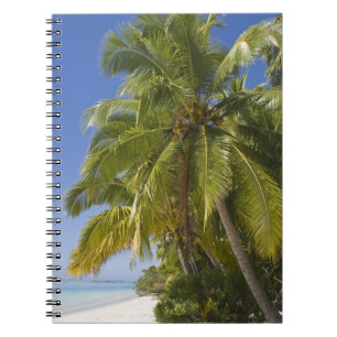 Caderno Espiral Praia na ilha One Foot, Aitutaki, Ilhas Cook